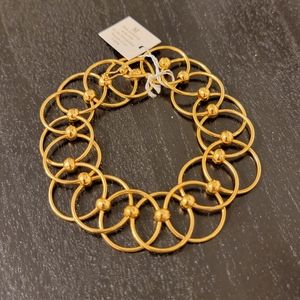 MET MUSEUM OF ART Signed MMA USA Interlocking Rings Loops Gold Bracelet